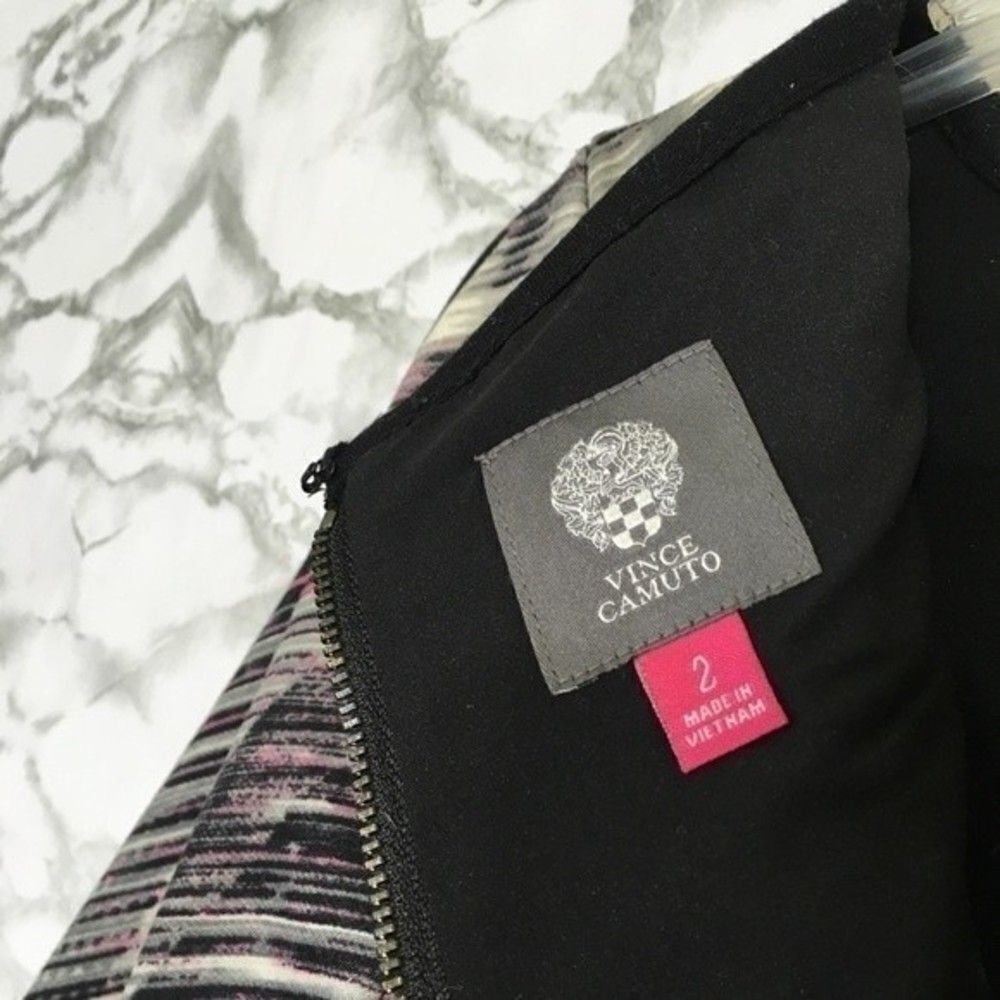 Vince Camuto Black, White & Pale Pink Graphic Sheath Dress - Picture 8 of 13
